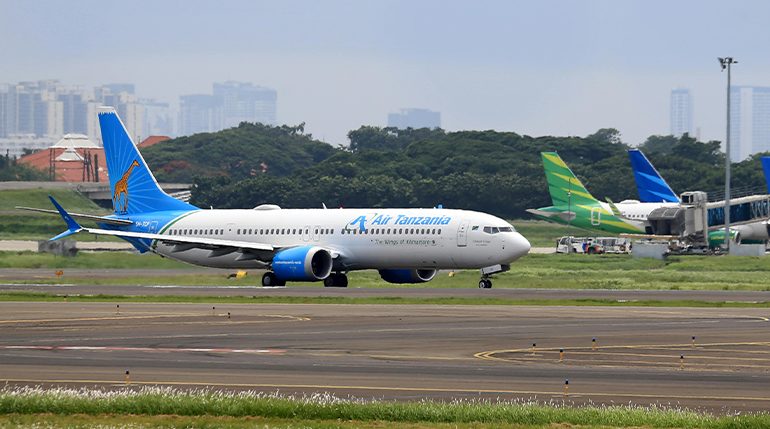 Air Tanzania aircraft on the runway